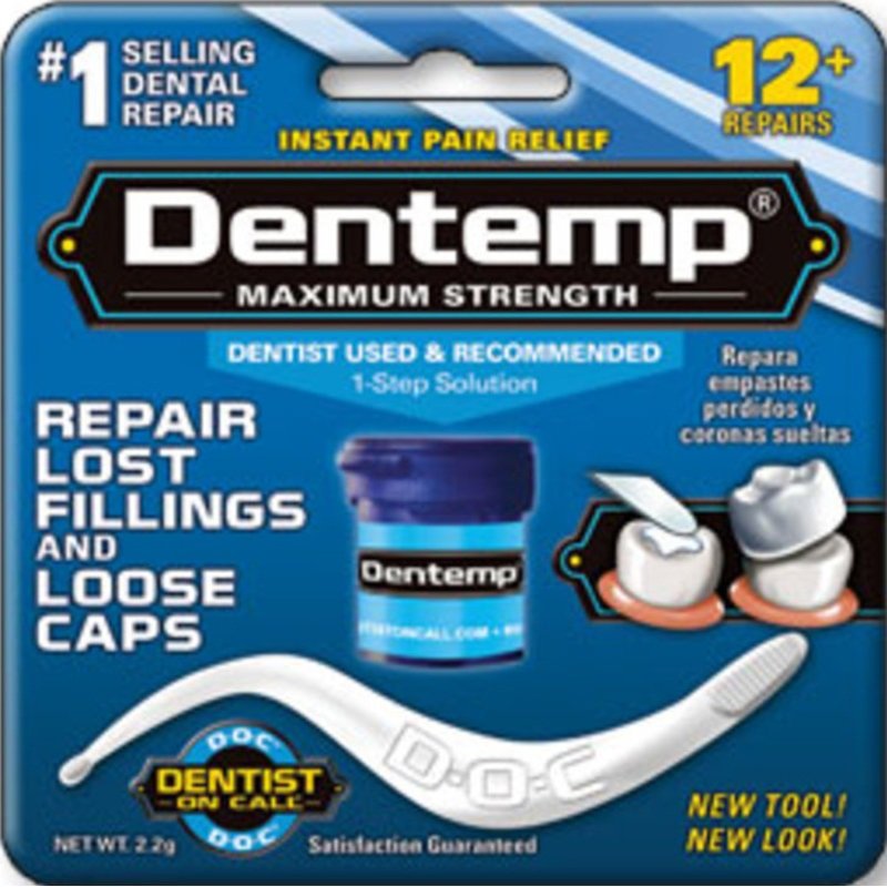 Dentemp Maximum Strength Loose Cap and Lost Filling Repair - Dental Repair  Kit for Instant Pain Relief - Temporary Filling for Tooth - Long Lasting