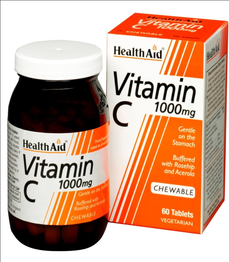 Healthaid Vitamin C Supplements Vit C Chewable Tablets 1000mg 60 Pack
