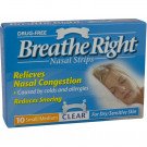 Breathe right nasal strips clear small/medium 10 pack