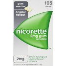 Nicorette chewing gum original 2mg 105 pack