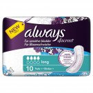 Always incontinence range Discreet pads long 10 pack