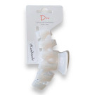 Diva Handmade Zig-Zag Claw Clip 11.5cm Pearl White