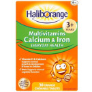 HALIBORANGE multivitamin calcium & iron, orange chewable tablets  30
