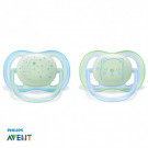 Philips AVENT Ultra Air Night Time Soothers 0-6m Boys