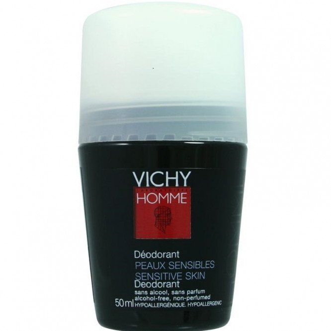 Vichy Homme antiperspirant deodorant roll on sensitive 48hr 50ml