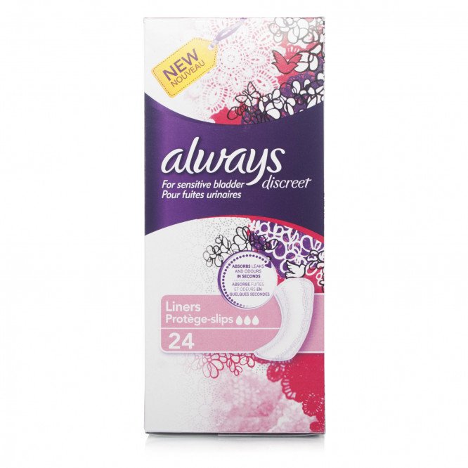 Always incontinence range Discreet  liners liners 24