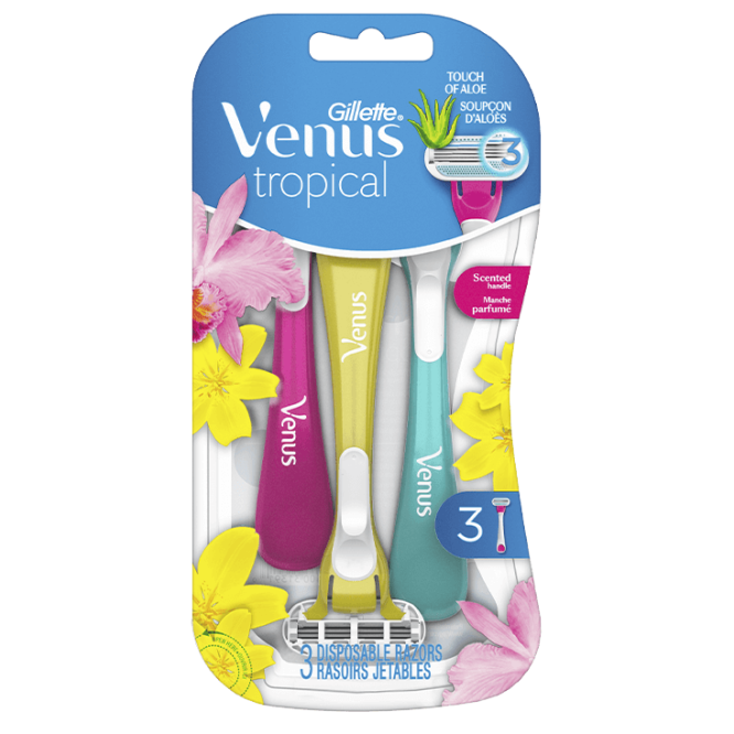 Gillette disposable razors Venus tropical 3 pack