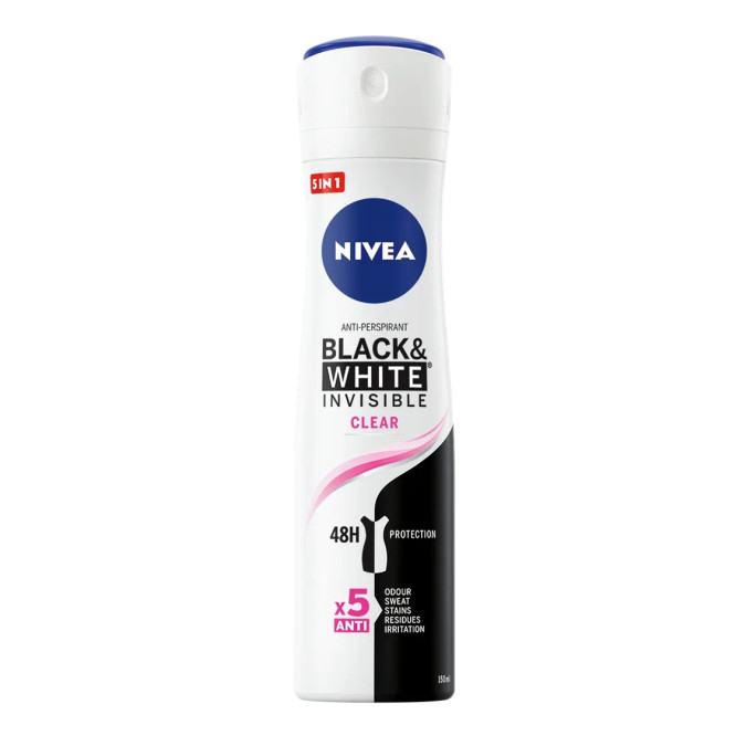 Nivea For Women aerosol deodorant black & white clear 150ml