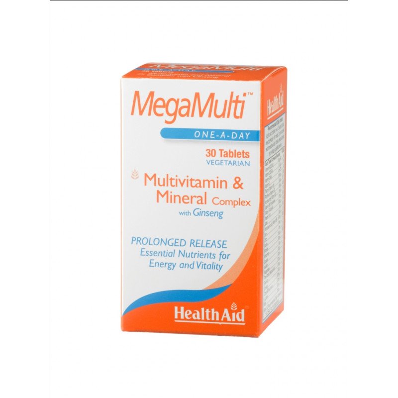 Healthaid multivitamin & mineral supplements strong mega multis with ginseng prolonged release tablets 30 pack