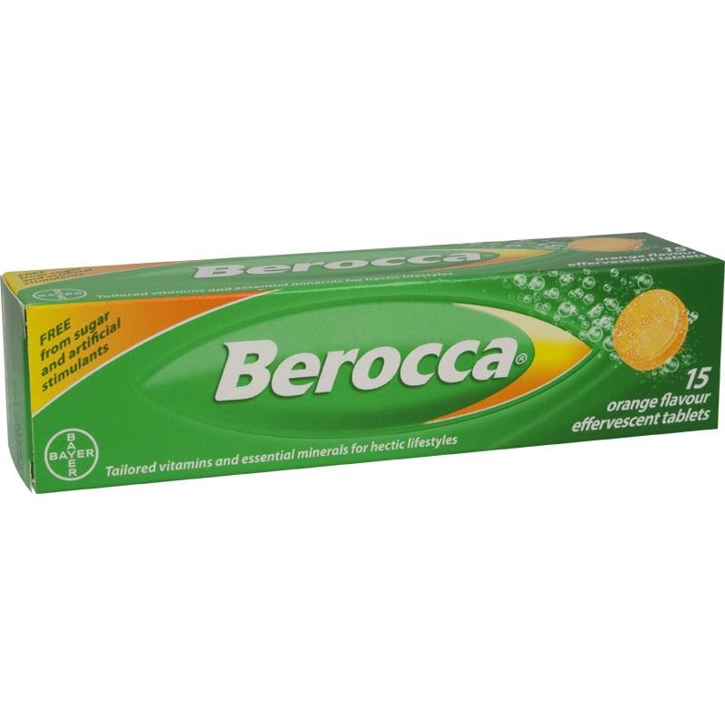 Berocca vitamin B effervescent tablets orange 15 pack