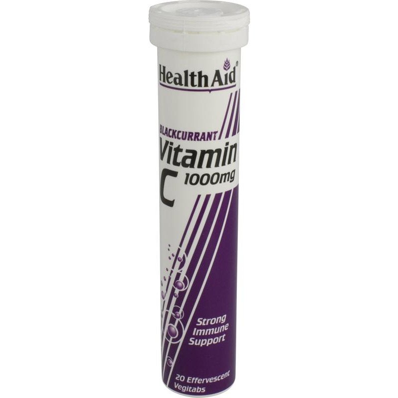 Healthaid vitamin C supplements effervescent tablets blackcurrant 20 pack