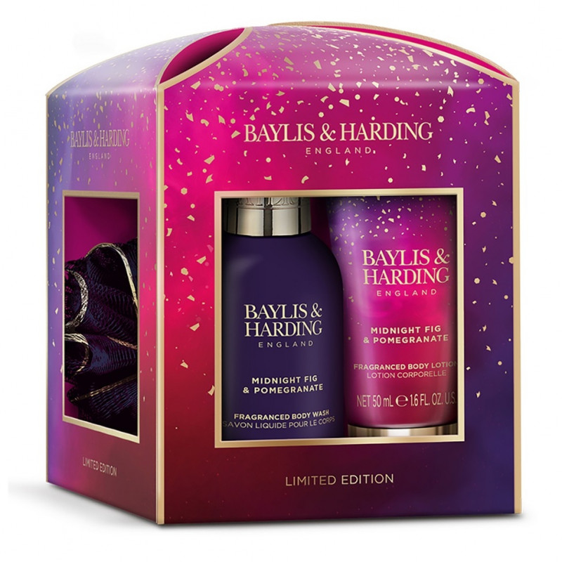 Baylis & Harding Limited Edition Polisher/Body Wash/Body Lotion, Midnight Fig & Pomegranate