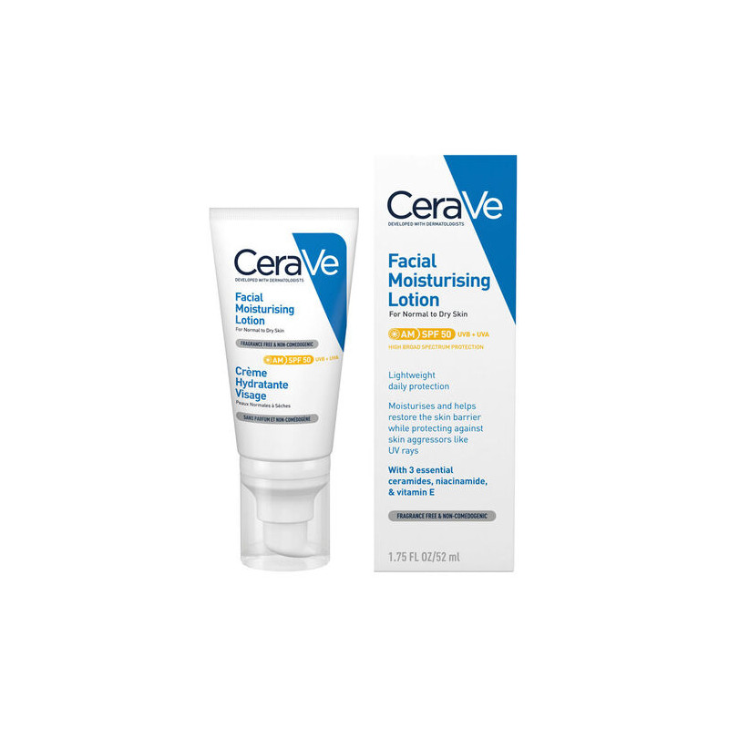CeraVe AM Facial Moisturising Lotion SPF50 with Ceramides & Vitamin E