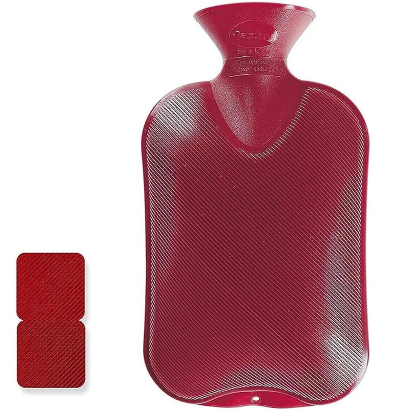 Fashy Cranberry Double Ribbed Hot Water Bottle 2L