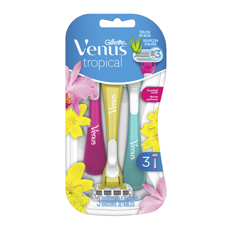 Gillette disposable razors Venus tropical 3 pack