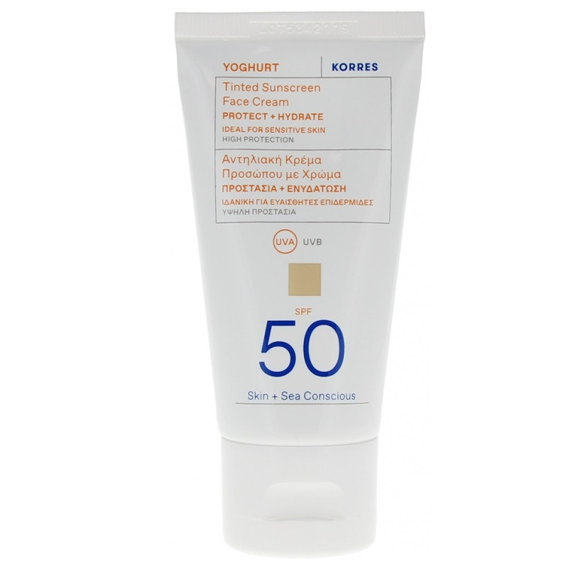 Korres Yoghurt Tinted Sunscreen Face Cream SPF 50
