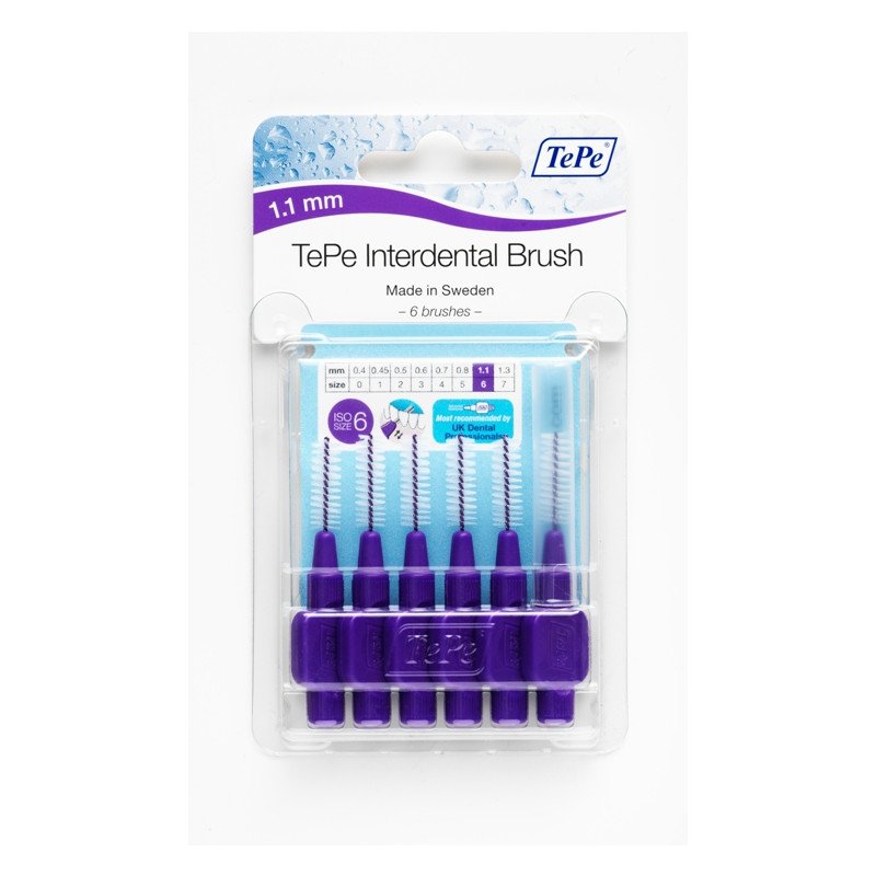 Tepe interdental brushes Purple 1.1mm 6 pack