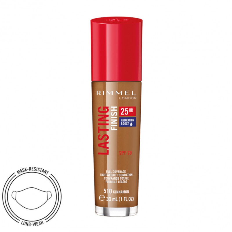 Rimmel London Lasting Finish 25 Hour Foundation Infused With Hyaluronic Acid - 510: Cinnamon