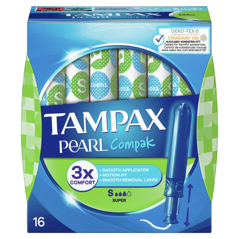 Tampax Pearl Compak Super Applicator Tampons 16