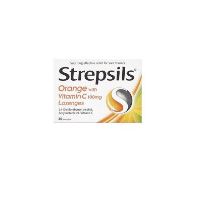 Strepsils lozenge orange & vitamin C 36 pack