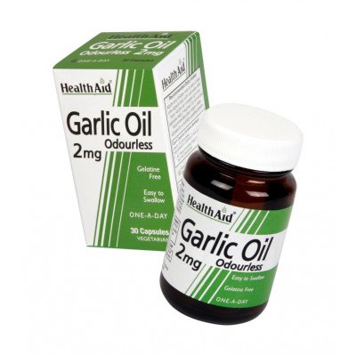 Healthaid garlic supplements odourless garlic oil capsules 2mg 30 pack