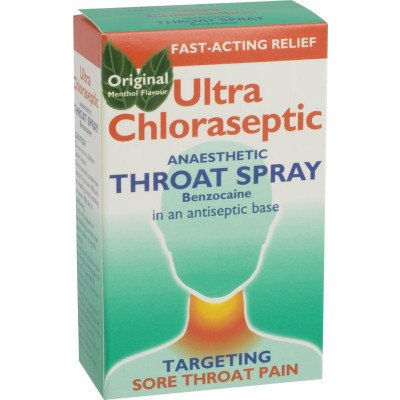 Ultra chloraseptic anaesthetic throat spray original menthol 0.71% 15ml