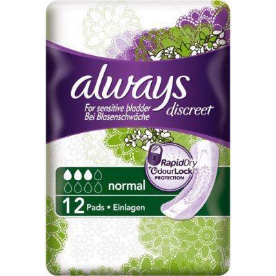 Always incontinence range Discreet pads normal 12 pack