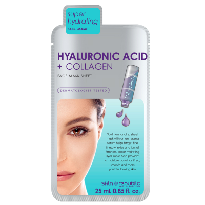 Skin Republic Hyaluronic acid + collagen face mask sheet