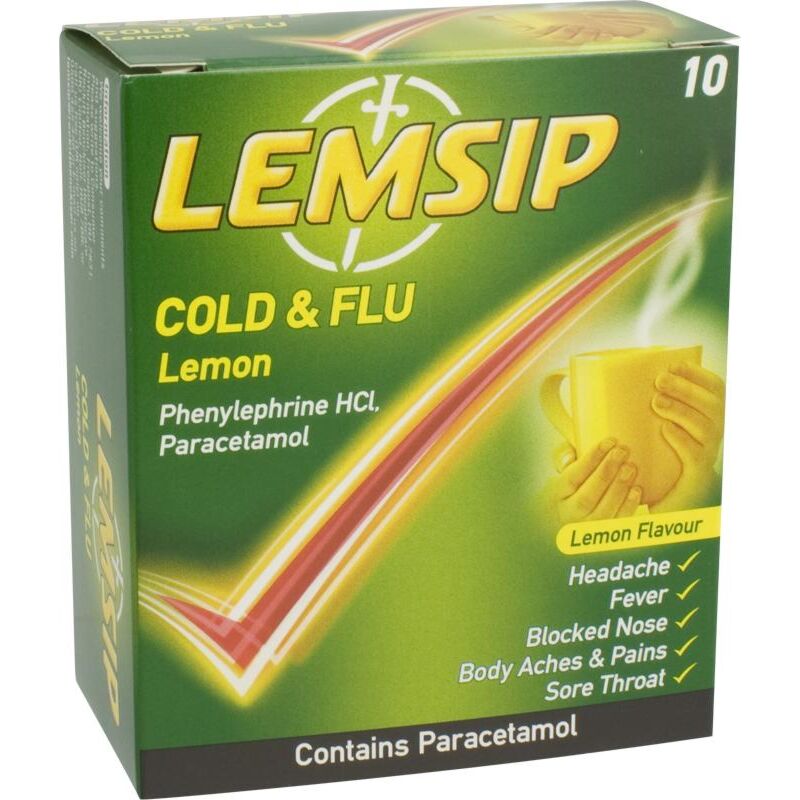 Lemsip cold & flu lemon 10 pack
