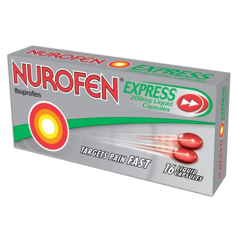 Nurofen express liquid capsules 200mg 200mg 16 pack
