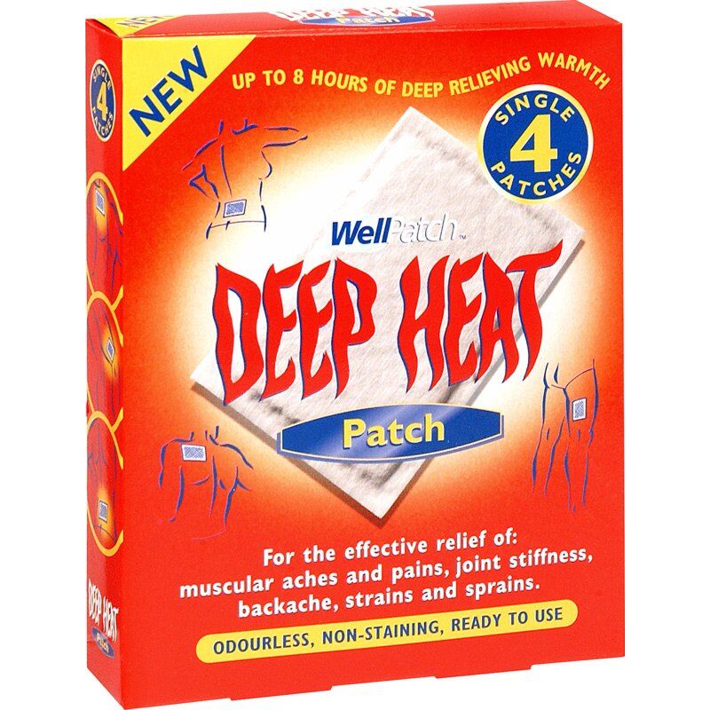 Deep heat pain relief heat patch 4 pack