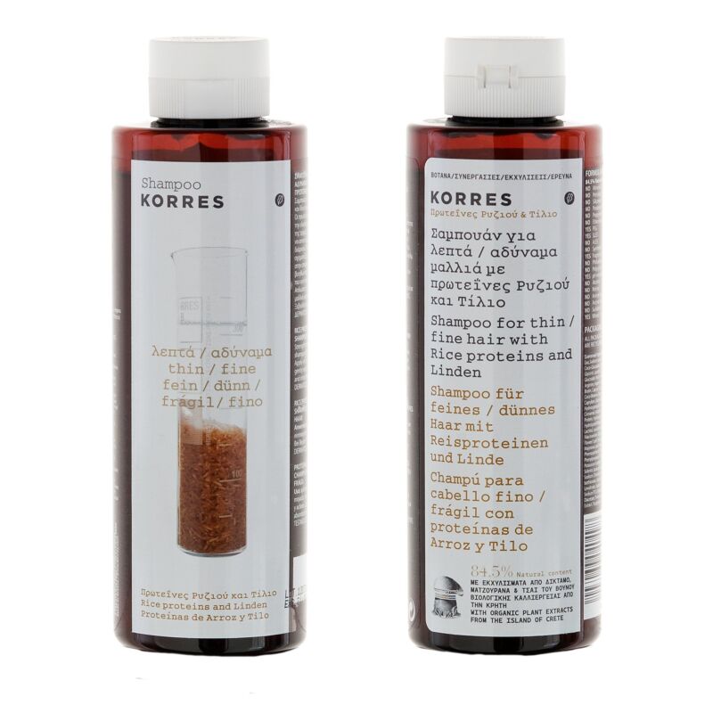 Korres Shampoo Rice Proteins and Linden_for thin and fine hair_250ml 