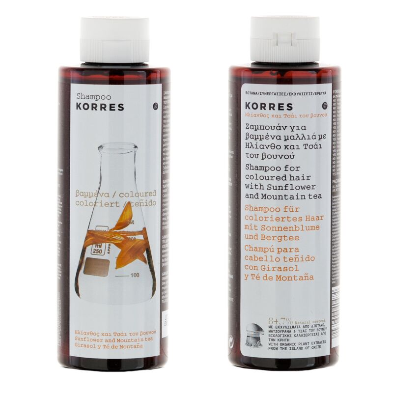 Korres Shampoo Sunflower and Mountain Tea_for coloured hair_250ml 