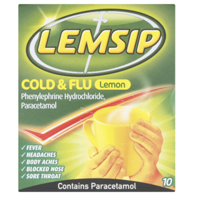 Lemsip cold & flu lemon 10 pack