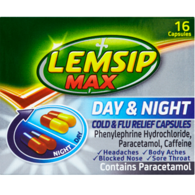 Lemsip max day & night cold & flu relief capsules 16 pack