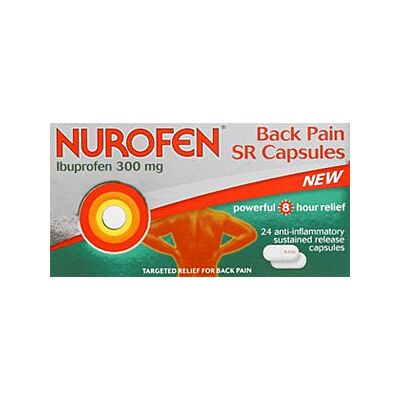 Nurofen back pain capsules sustained release 300mg 24 pack