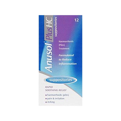Anusol plus hc suppositories 12 pack