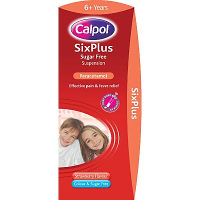 Calpol six plus suspension sugar-free 250mg/5ml 200ml