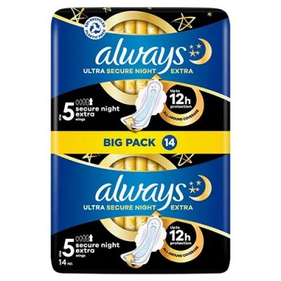 Always Ultra Pads Secure Night Extra, 14 Pads