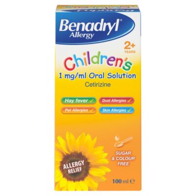 Benadryl Allergy Children's 2+ 1mg/ml Oral Solution - 100ml