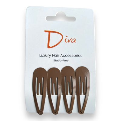 Diva Classic Snap Clips Brown