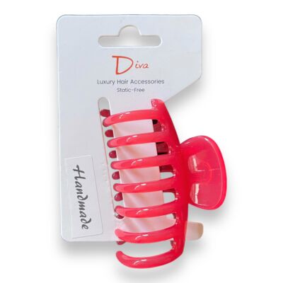 Diva Handmade Bone Claw 7cm Watermelon Red