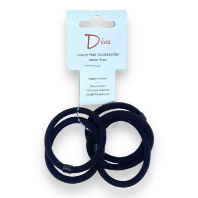 Diva Extra Thick Snag-Free Elastics 4cm x5 Black