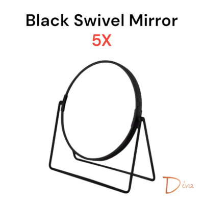 Diva London Black Swivel Mirror - 5X