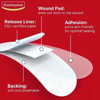 ELASTOPLAST plasters sensitive multi tone medium fabric medium 20