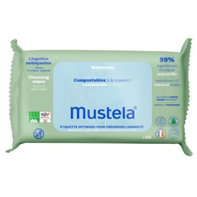 Mustela Compostable Cleaning Wipes With Fragrance 60 Wipes