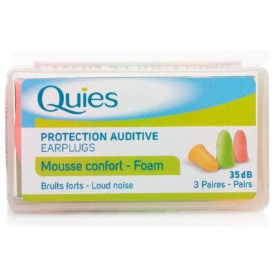 QUIES ear plugs soft foam 3 pairs