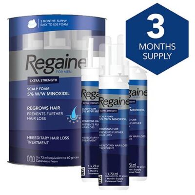 Regaine topical scalp foam 5% extra strength for men 5% 73ml 3 pack