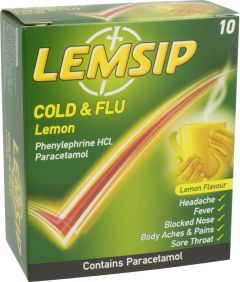 Lemsip cold & flu lemon 10 pack