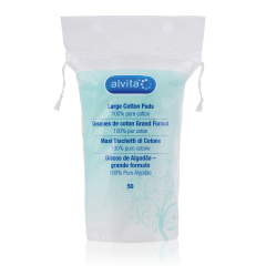 Alvita Large Cotton Pads 50 Packs
